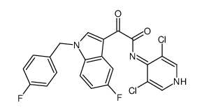 N-(3,5-dichloropyridin-4-yl)-2-[5-fluoro-1-[(4-fluorophenyl)methyl]indol-3-yl]-2-oxoacetamide结构式