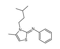 4-methyl-3-(3-methylbutyl)-N-phenyl-1,3-thiazol-2-imine结构式