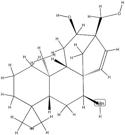 (8S,13S)-13-Hydroxymethyl-17-norkauran-15-ene-7β,12β-diol结构式
