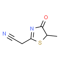2-Thiazoleacetonitrile, 4,5-dihydro-5-methyl-4-oxo- (9CI) structure