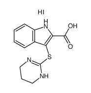 3-(1,4,5,6-tetrahydro-2-pyrimidinylthio)-indole-2-carboxylic acid hydriodide Structure