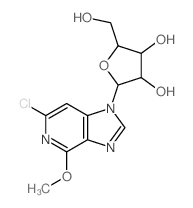 2-(3-chloro-5-methoxy-4,7,9-triazabicyclo[4.3.0]nona-1,3,5,7-tetraen-9-yl)-5-(hydroxymethyl)oxolane-3,4-diol structure