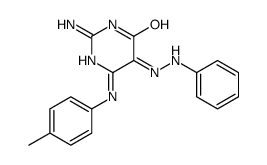 2-amino-6-(4-methylanilino)-5-(phenylhydrazinylidene)pyrimidin-4-one结构式