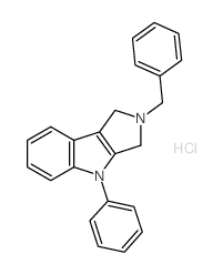 2-benzyl-4-phenyl-1,3-dihydropyrrolo[3,4-b]indole,hydrochloride结构式