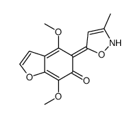 4,7-dimethoxy-5-(3-methyl-2H-1,2-oxazol-5-ylidene)-1-benzofuran-6-one结构式