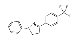 2-phenyl-5-[4-(trifluoromethyl)phenyl]-3,4-dihydropyrazole结构式
