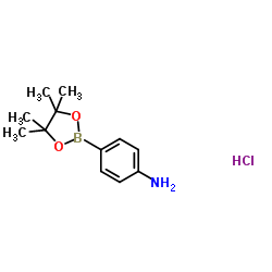 4-(四甲基-1,3,2-二恶硼烷-2-基)苯胺 盐酸盐结构式