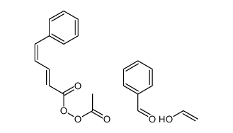 acetyl (2E,4E)-5-phenylpenta-2,4-dieneperoxoate,benzaldehyde,ethenol Structure