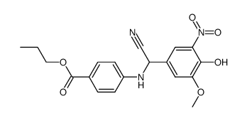 4-{[Cyano-(4-hydroxy-3-methoxy-5-nitro-phenyl)-methyl]-amino}-benzoic acid propyl ester Structure