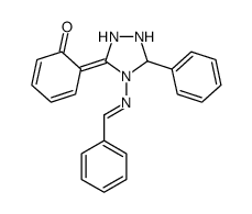 6-[4-(benzylideneamino)-5-phenyl-1,2,4-triazolidin-3-ylidene]cyclohexa-2,4-dien-1-one结构式