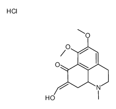 (8E)-8-(hydroxymethylidene)-5,6-dimethoxy-1-methyl-2,3,9,9a-tetrahydrobenzo[de]quinolin-7-one,hydrochloride Structure