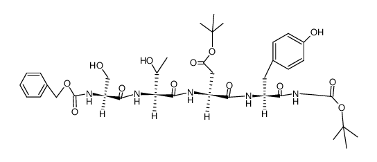 Z-Ser-Thr-Asp(-OtBu)-Tyr-Gly-tBu结构式