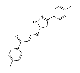 (E)-1-p-Tolyl-3-(5-p-tolyl-3,4-dihydro-2H-pyrazol-3-ylsulfanyl)-propenone结构式