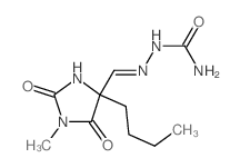 Hydrazinecarboxamide,2-[(4-butyl-1-methyl-2,5-dioxo-4-imidazolidinyl)methylene]- Structure