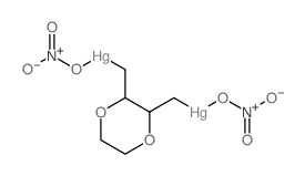 nitrooxy-[[3-(nitrooxymercuriomethyl)-1,4-dioxan-2-yl]methyl]mercury Structure