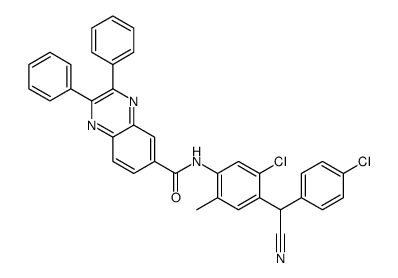 N-[5-chloro-4-[(4-chlorophenyl)-cyanomethyl]-2-methylphenyl]-2,3-diphenylquinoxaline-6-carboxamide Structure