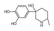 1,2-Benzenediol, 4-(3-hydroxy-6-methyl-3-piperidinyl)-, cis- (9CI) structure