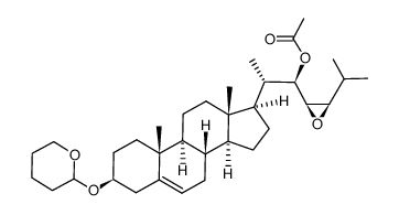 (22R,23R,24R)-23,24-epoxy-3β-tetrahydropyranyloxycholest-5-en-22-ol acetate结构式