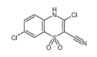 3,7-dichloro-1,1-dioxo-4H-1λ6,4-benzothiazine-2-carbonitrile结构式