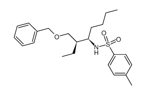 (3R,4R)-(+)-3-(benzyloxymethyl)-N-tosyloctan-4-amine Structure
