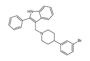 3-[[4-(3-bromophenyl)piperidin-1-yl]methyl]-2-phenyl-1H-indole Structure