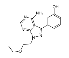 3-[4-amino-1-(2-ethoxyethyl)pyrazolo[3,4-d]pyrimidin-3-yl]phenol Structure