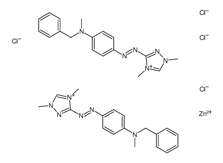 bis[3-[[4-[benzylmethylamino]phenyl]azo]-1,4-dimethyl-1H-1,2,4-triazolium] tetrachlorozincate(2-) picture