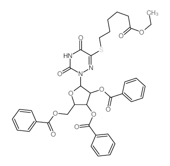 [3,4-dibenzoyloxy-5-[6-(5-ethoxycarbonylpentylsulfanyl)-3,5-dioxo-1,2,4-triazin-2-yl]oxolan-2-yl]methyl benzoate Structure