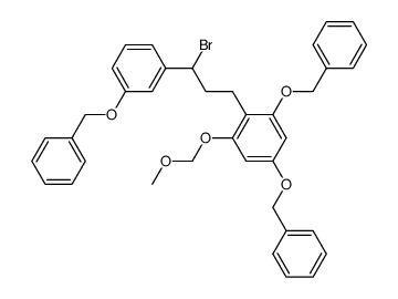 1,5-Bis-benzyloxy-2-[3-(3-benzyloxy-phenyl)-3-bromo-propyl]-3-methoxymethoxy-benzene结构式
