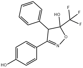 5-Isoxazolol,4,5-dihydro-3-(4-hydroxyphenyl)-4-phenyl-5-(trifluoromethyl)-结构式