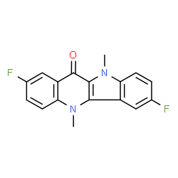 2,7-DIFLUORO-5,10-DIMETHYL-5,10-DIHYDRO-INDOLO[3,2-B]QUINOLIN-11-ONE结构式