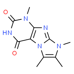 1,2,3,7-Tetramethyl-1H,7H-1,3a,5,7,8-pentaaza-cyclopenta[a]indene-4,6-dione结构式