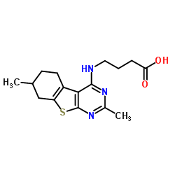 4-(2,7-DIMETHYL-5,6,7,8-TETRAHYDRO-BENZO[4,5]-THIENO[2,3-D]PYRIMIDIN-4-YLAMINO)-BUTYRIC ACID结构式