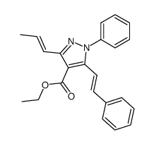 4-ethoxycarbonyl-1-phenyl-3-(1-propenyl)-5-styrylpyrazole结构式