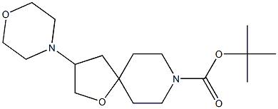 3-Morpholin-4-yl-1-oxa-8-aza-spiro[4.5]decane-8-carboxylic acid tert-butyl ester结构式