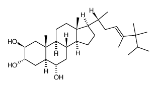 (23E)-25-(1-Methylethyl)-5α-ergost-23-ene-2β,3α,6α-triol结构式