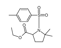 ETHYL 5,5-DIMETHYL-1-TOSYLPYRROLIDINE-2-CARBOXYLATE结构式