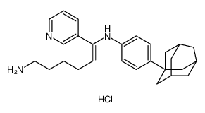 1H-Indole-3-butanamine, 2-(3-pyridinyl)-5-tricyclo[3.3.1.13,7]dec-1-yl-, dihydrochloride结构式