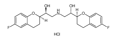 2H-1-Benzopyran-2-methanol, α,α'-[iminobis(methylene)]bis[6-fluoro-3,4-dihydro-, hydrochloride , (αS,α'S,2R,2'S) Structure