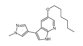 5-hexoxy-3-(1-methylpyrazol-4-yl)-1H-pyrrolo[2,3-b]pyridine Structure