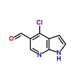 4-氯-1H-吡咯[2,3-b]吡啶-5-甲醛结构式