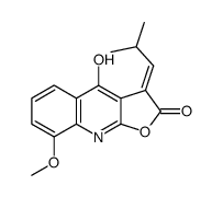 (E)-4-hydroxy-8-methoxy-3-(2-methylpropylidene)furo[2,3-b]quinolin-2(3H)-one结构式