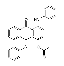 N-phenyl-1-acetoxy-4-phenylamino-9,10-anthraquinone 9-imine结构式