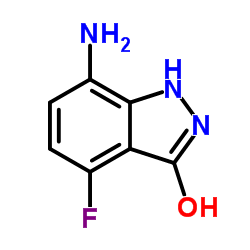 7-Amino-4-fluoro-1,2-dihydro-3H-indazol-3-one结构式