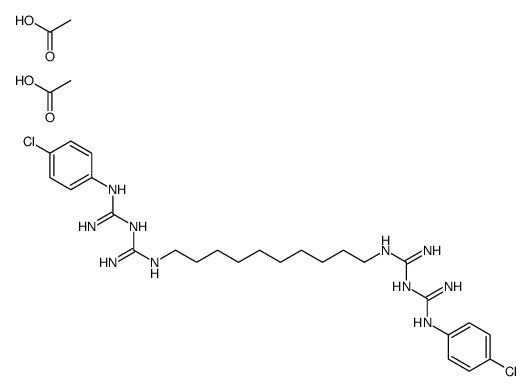 [(E)-N'-[N'-(4-chlorophenyl)carbamimidoyl]carbamimidoyl]-[10-[[(E)-N'-[N'-(4-chlorophenyl)carbamimidoyl]carbamimidoyl]azaniumyl]decyl]azanium,diacetate结构式