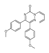 2-[(1E)-buta-1,3-dienyl]-5,6-bis(4-methoxyphenyl)-1,2,4-triazin-3-one结构式