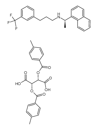 (R)-N-[1-(1-naphthyl)ethyl]-3-[3-(trifluoromethyl)phenyl]-1-aminopropane (-)-di-p-toluoyl-D-tartrate结构式