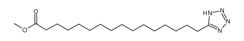 methyl 16-(1H-tetrazol-5-yl)hexadecanoate结构式