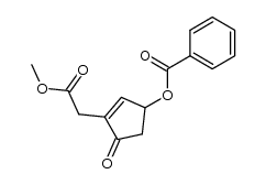 2-methoxycarbonylmethyl-4-benzoyloxy-2-cyclopenten-1-one结构式