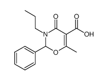 6-Methyl-4-oxo-2-phenyl-3-propyl-3,4-dihydro-2H-[1,3]oxazine-5-carboxylic acid Structure